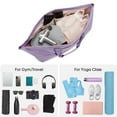 thumbnail image 2 of Narwey Large Yoga Mat Holder Bag with Shoes Compartment Wet Pocket Pilates Mat Carrier with Trolley Case Holder Strap for Women, Purple, 2 of 7