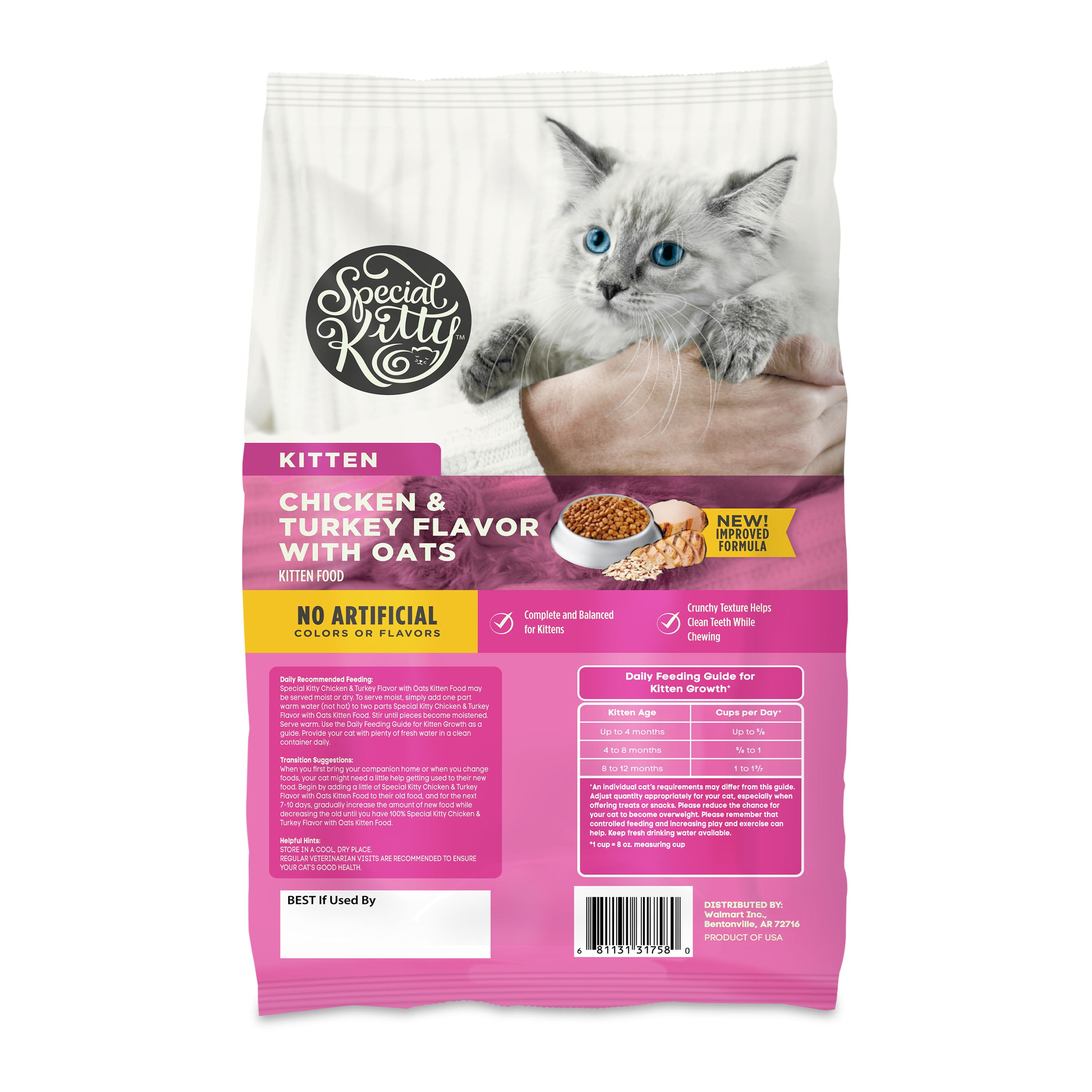 Special Kitty Dry Cat Food for Kittens Chicken and Turkey Flavor