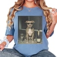 thumbnail image 4 of Vintage Pitbull Drinking Champagne Comfort Graphic Casual T-Shirt for Men and Women, 4 of 6