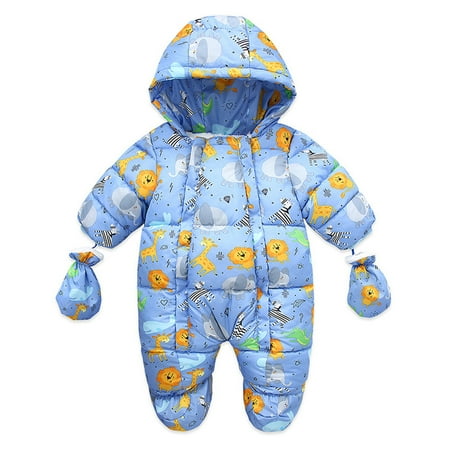 

Baby Girl Boy Winter Snowsuit Toddler Jacket Clothes Zipper Jumpsuit Hooded Snow Wear Coat Outwear Fall Winter Coat Outwear For 6-12 Months