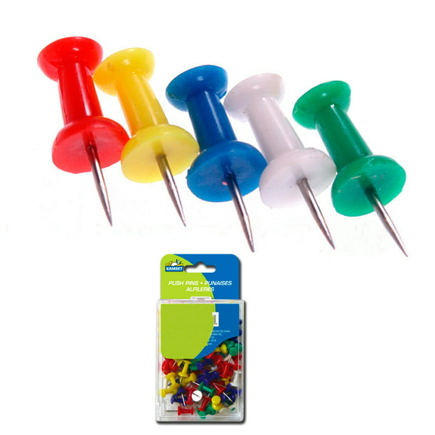 100 Pcs Push Pin Thumb Tack Multi Color 3/8