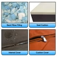 thumbnail image 4 of QQbed 25"x25" Memory Foam Back Pillow and Seat Cushion Set for Outdoor Patio Seats, 4 of 7