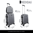 thumbnail image 2 of Set 3 Maletas De Viaje Carry On 10 Kgs Equipaje De Mano Ruedas Desmontables Cabina Avion, 2 of 5