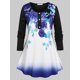thumbnail image 1 of Camiseta floral del color de Ombre Rosegal  Mangas largas de talla grande, 1 of 5