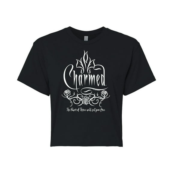 Charmed - The Power of Three Will Set You Free - Juniors Cropped Cotton Blend T-Shirt
