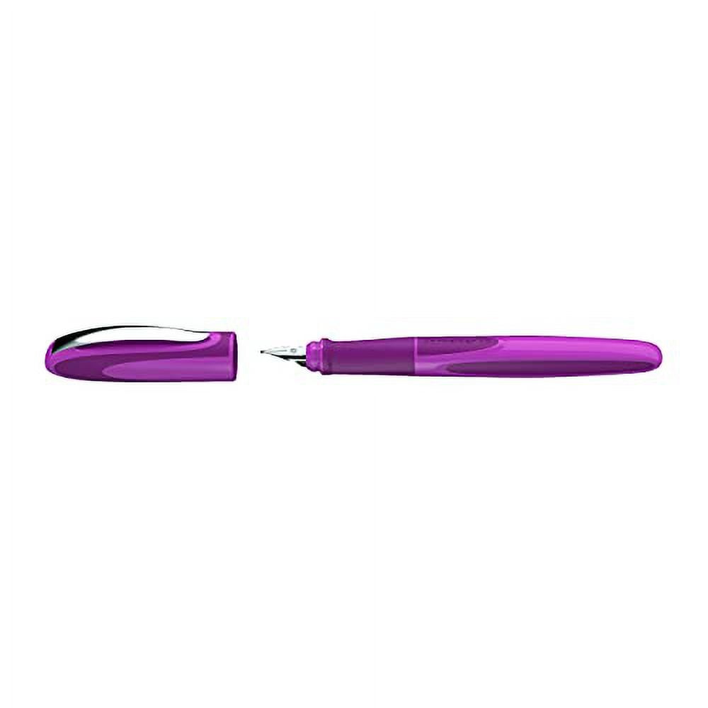 Schneider Ray Fountain Pen M (Medium), Refillable, Boysenberry Barrel, Royal Blue Erasable Ink Cartridge, Pack of 1 Pen (168209)