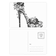 thumbnail image 1 of Zapatos de tacon alto patron de mariposa de flor Set cumpleaños gracias tarjeta postal correo lado 20pcs, 1 of 3