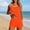 #219-Orange, variant on Wowcloth Tankini for Women，Solid Color with Removable Padding，Modest Backless Bikini Top and Pocket Bottom Swimsuit Set for Beach and Swimming