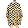 thumbnail image 2 of Black White Checker Sunflower Pattern Wearable Oversized Blanket,Wearable Blanket Hoodie for Adults,Cozy Hooded Blankets with Super Pockets,Super Warm Fuzzy Pullover for Women & Men, 2 of 6