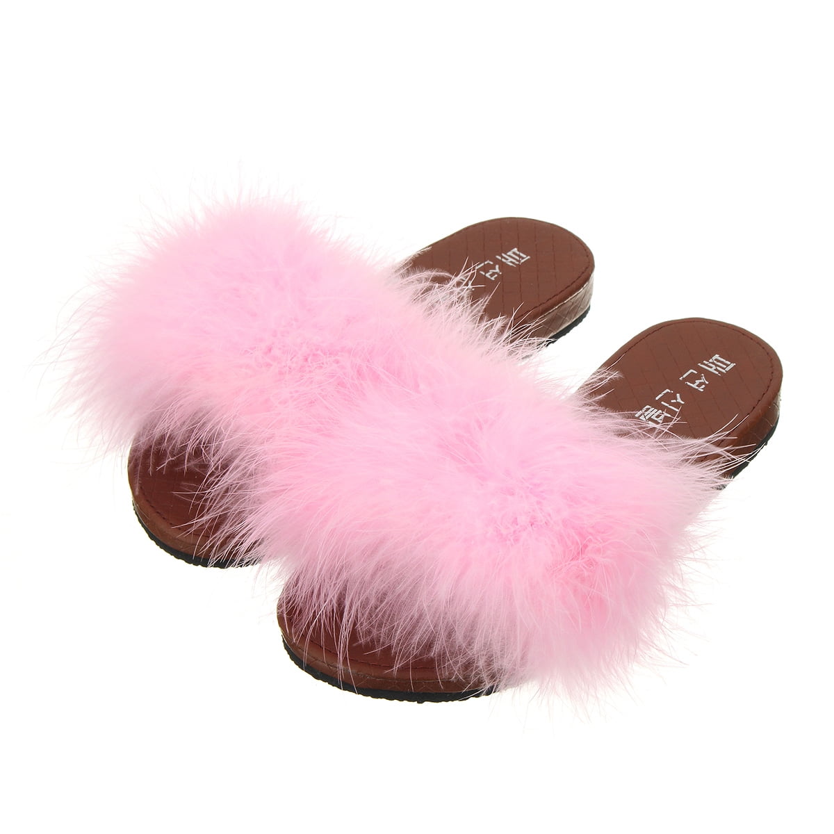 fluffy feather slippers