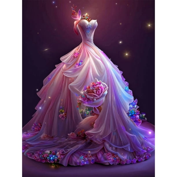 Cuadros Decorativos 5D bricolaje ronda completa taladro diamante pintura vestido de boda Kit Home Decor (B6421) DQrwqpou Nuevos Originales