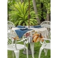 thumbnail image 2 of Outdoor Tablecloth with Umbrella Hole and Zipper, Orange Pumpkin Fall Round Table Cloth 60 Inch Waterproof Tablecloth, Thanksgiving Botanical Sunflower Rustic Picnic Table Cover for Patio Camping, 2 of 7