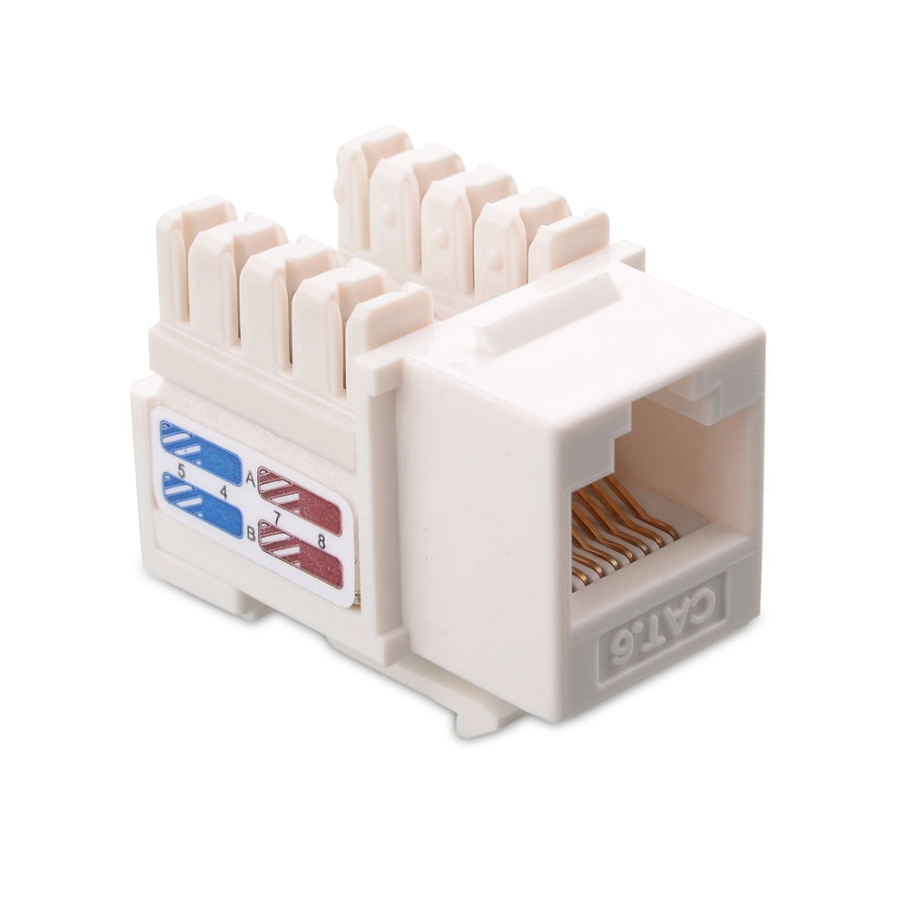 in White with Keystone Punch-Down Stand Cat 6, Cat6 Keystone Jack Cable Matters UL Listed 50-Pack Cat6 RJ45 Keystone Jack 