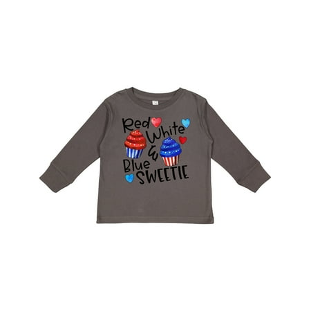 

Inktastic 4th of July Red White and Blue Sweetie Cupcakes and Stars Gift Toddler Boy or Toddler Girl Long Sleeve T-Shirt