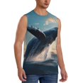 thumbnail image 2 of Yiaed Dancing Whale Print Men's Singlet Vests Summer Running Muscle Tank Tops Gym Undershirt Round Neck Sleeveless for man, 2 of 5