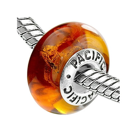 Pacific 925 Charms Sterling Silver Core Glass Bead - Bronzy Glow