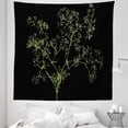 thumbnail image 1 of Nature Tapestry, Closeup Macro Photo of Twig Flowers on Dark Background Botanical Themed, Fabric Wall Hanging Decor for Bedroom Living Room Dorm, 5 Sizes, Olive Green and Black, by Ambesonne, 1 of 1