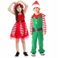 thumbnail image 1 of Disfraces de elfo navideño para cosplay, trajes de fiesta para niños, disfraces de Papá Noel para niños, disfraces de fiesta escolar, disfraces de actuación para niños y niñas, 1 of 5