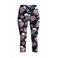 thumbnail image 3 of Capri Leggings for Women with Pockets-High Waisted Tummy Control Workout Gym Yoga Pants Fun Lightweight Printed Yoga Leggings(Black,M), 3 of 3