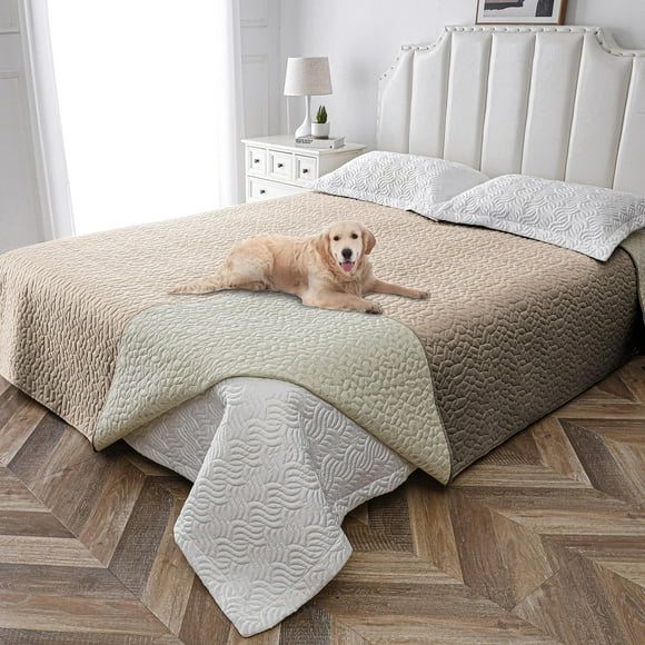 Tuffeel Couverture Imperméable pour Chien Housse de Canapé Antidérapante pour Animaux de Compagnie, Protecteur de Meubles contre les Chiens Lavable -82x102, Beige