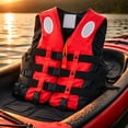 thumbnail image 6 of Adjustable Life Jacket with Buckle and Reflective Strips, Buoyancy Vest for Paddleboarding and Kayaking, High Visibility Outdoor Water Sports Safety(Red, XXL), 6 of 8