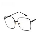 thumbnail image 2 of Gafas cuadradas de metal con montura vintage, polígono artístico, espejo plano, gafas cuadradas con montura grande, 2 of 4
