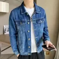 thumbnail image 3 of Abrigos de mezclilla para hombre, chaqueta vaquera con botones de otoño para hombre, ropa de abrigo de invierno negra para hombre, 2024, original, de alta calidad, bajo costo, estética G, 3 of 5