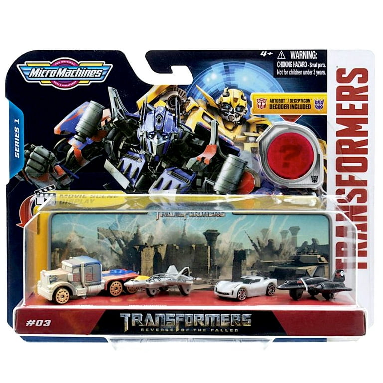 Micro Machines Transformers 4-Pack With Jetfire and Movie Scene Display and  Autobot/Decepticon Decoder
