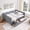 Navy Blue, variant on Noble House Corlan Queen Size Waved Daybed, Cozy Gingham Linen Sofa Bed with Storage Drawers and Charging Port, Navy Blue