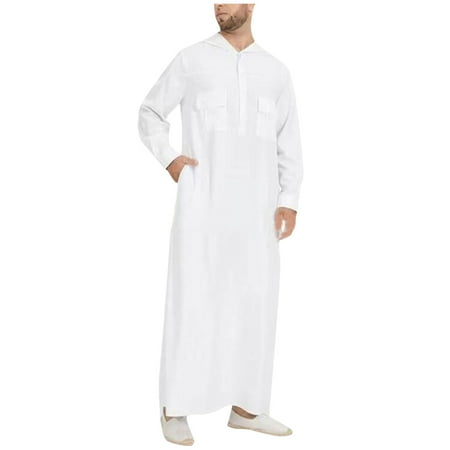 

Clearance Shirt! KUNPENG Men s Muslim Robe White L