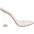 thumbnail image 6 of Cape Robbin Shoes Fusion Translucent Block High-Heel Mule Open Toe Sandal, Nude, 6, 6 of 7