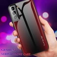 thumbnail image 2 of Elehold Slim Hybrid Tempered Gradient Glass Case for Samsung Galaxy S22 6.1 inch Soft TPU Bumper Phone Case Slim Cover,Red, 2 of 6