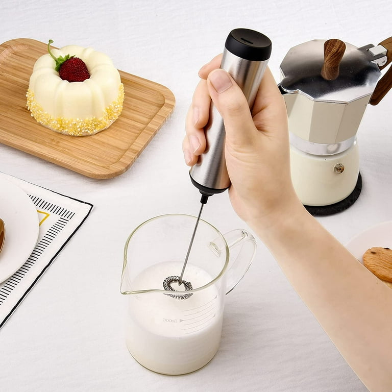 Frother Handheld, Electric Milk Frother, USB C Rechargeable Milk Frother,  Mini Frother with Stand, Kitchen Gift Hand Frother for Coffee Cappuccino