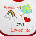 thumbnail image 4 of Inktastic Someone in Iowa Loves Me Boys or Girls Baby Bib, 4 of 4
