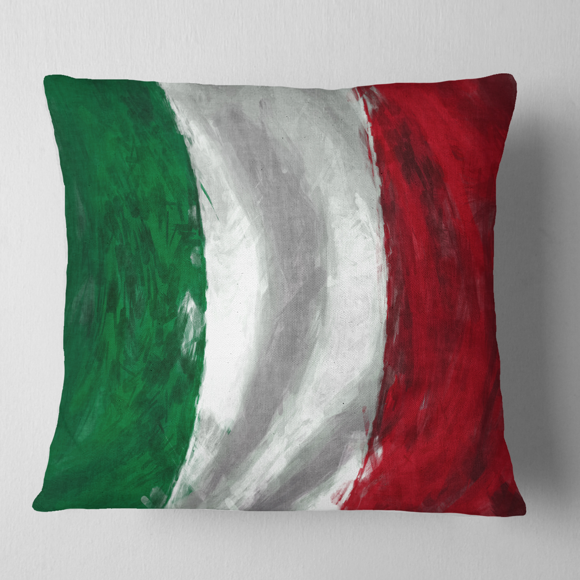 Designart Italy Flag - Contemporary Throw Pillow - 18x18