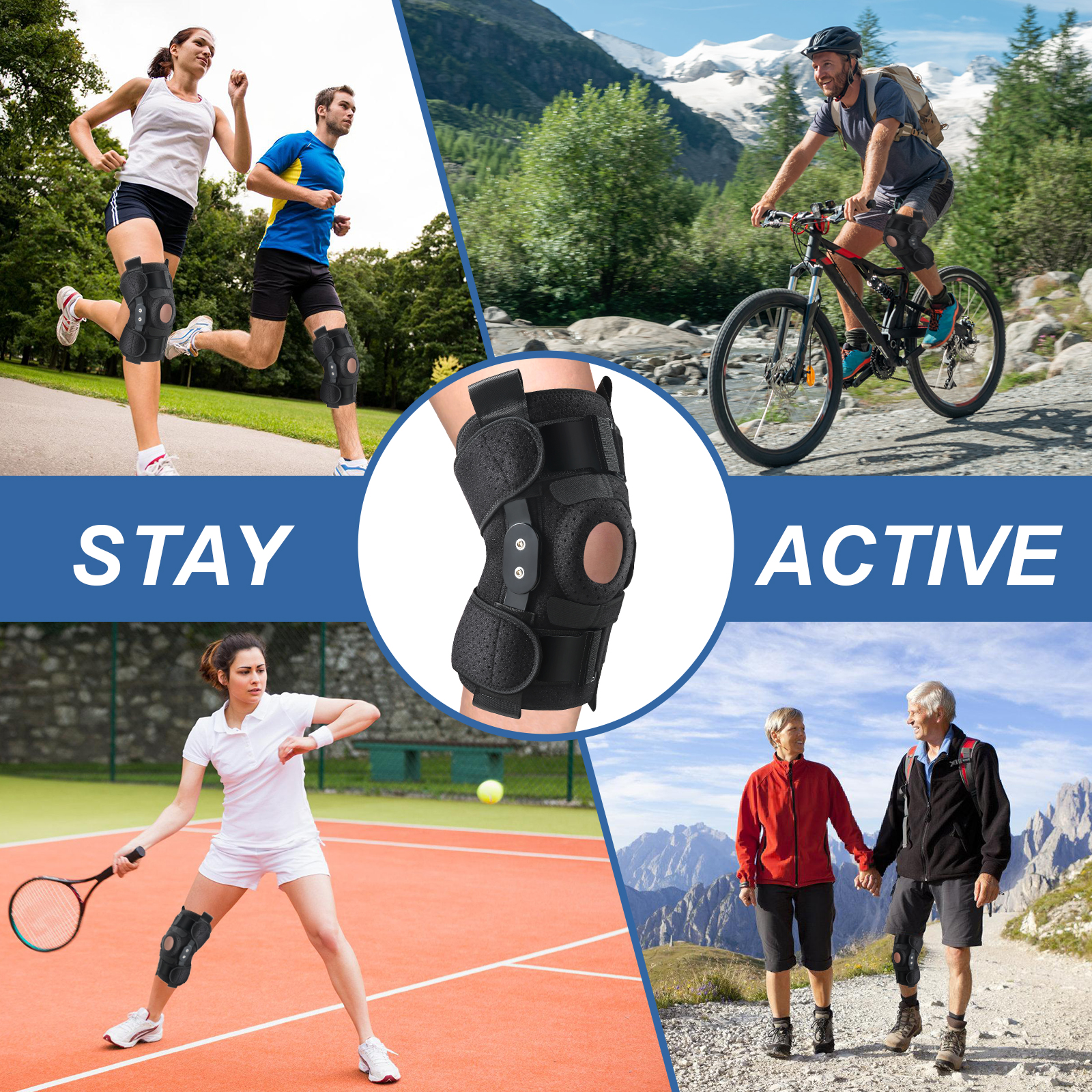 HLTHZONE Hinged Knee Brace With Side Stabilizers photo 2