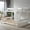 White, variant on Demi Bonn Twin Over Full Low Bunk Bed with Reversible Ladder, Solid Wood Floor Bunkbeds Frame for Bedroom, No Box Spring Needed, Gray