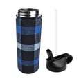 thumbnail image 4 of 18oz Thermal Space Pot With Straw Stainless Steel Thermos Cup Double Insulation For Outdoor Sports Commuting Camping Argyle Plaid Doderblue_4, 4 of 8