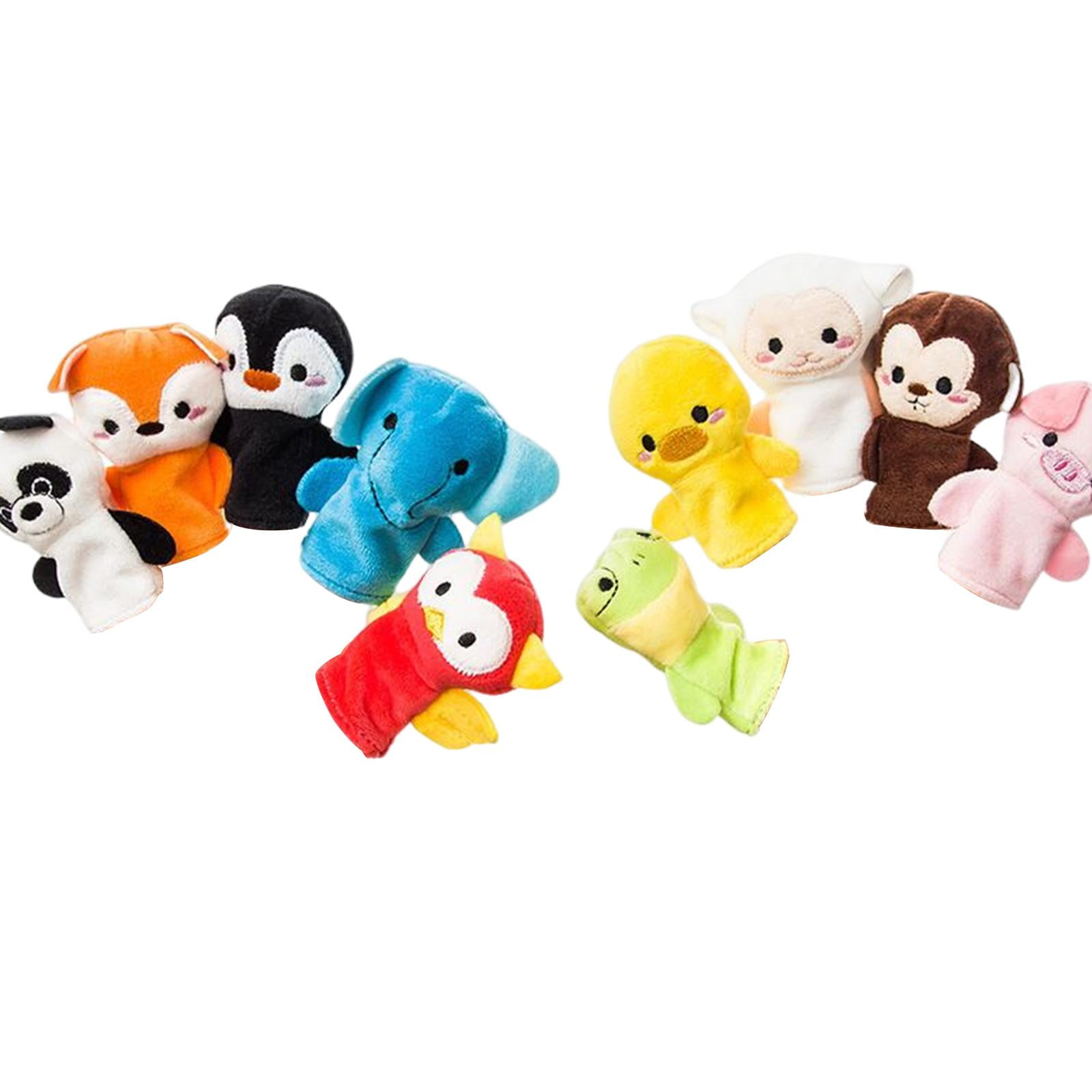 10pcs Cute Finger Puppets Mini Plush Cartoon Family Finger Puppet toy