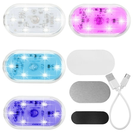 OUNONA 4pcs Car Led Lights Interior Ambient Lights Automotive Lights Portable Usb Car Interior Lights