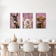 thumbnail image 3 of ZHONGYUTONG 3 Piece Farm Animal Wall Art Funny Highland Cow Donkey Pig Painting Animal and Flower Pictures Farmhouse Canvas Prints Home Decor Framed (12.00" x 16.00" x 3PCS), 3 of 5