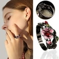 thumbnail image 4 of Blossoms Anillo Bohemio para Mujeres Anillo Chunky Vintage Anillo Rosa Boho Anillo Rosa Grabado Blossoms Hollow Statement Rings, 4 of 6