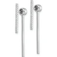 thumbnail image 2 of Sterling Silver Rhodium-Plated Cz Bar Front And Back Post Earrings (35 X 5) Made In China qe15188, 2 of 4
