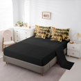 thumbnail image 3 of Manfei Vintage Bear Patch 7pcs Queen Bedding,Wooded Pine Grove Print Bedding Comforter Set Queen,Brown,Black Reversible, 3 of 7