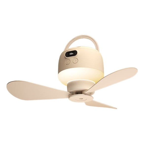 COOLHOOD Rechargeable Remote Controlled Ceiling Fan With LED Light Adjustable Speed Silents Operations For Camping Tent Home Outd