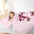 thumbnail image 3 of Erosebridal Girls Monogrammed T Bedding Comforter Set 7pcs, Retro Floral King Bedding Sets, Pink Reversible, 3 of 7
