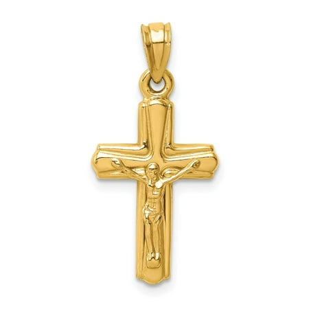 Roy Rose Jewelry 14K Yellow Gold Reversible Crucifix /Cross Pendant