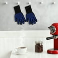 thumbnail image 3 of Unique Bargains Oven Mitts Heat-Resistant Cooking Gloves Blue 12.6x5inch, 3 of 6
