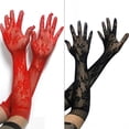 thumbnail image 6 of Limei Ladies Lace Gloves Elegant Long Gloves Courtesy Summer Gloves for Wedding Dinner Parties (White), 6 of 7