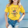 thumbnail image 2 of Toddler Girls Summer Casual Tops Crew Neck T Shirts Carnival Print Short Sleeve T Shirt Top Size 3-4T , Yellow, 2 of 4